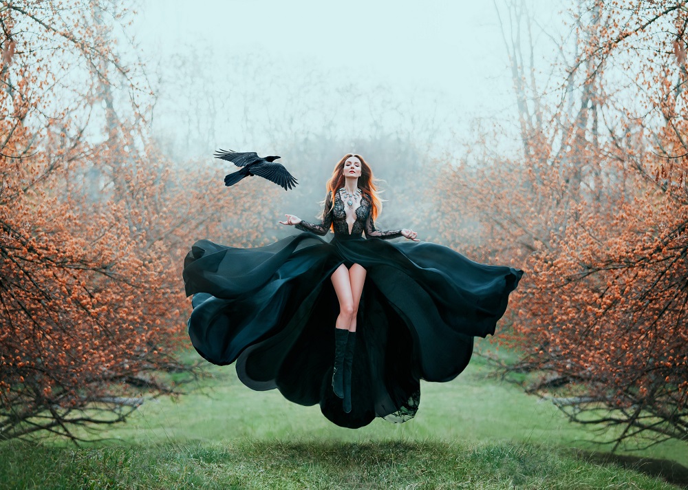 Czarna suknia ślubna w stylu gotyckim