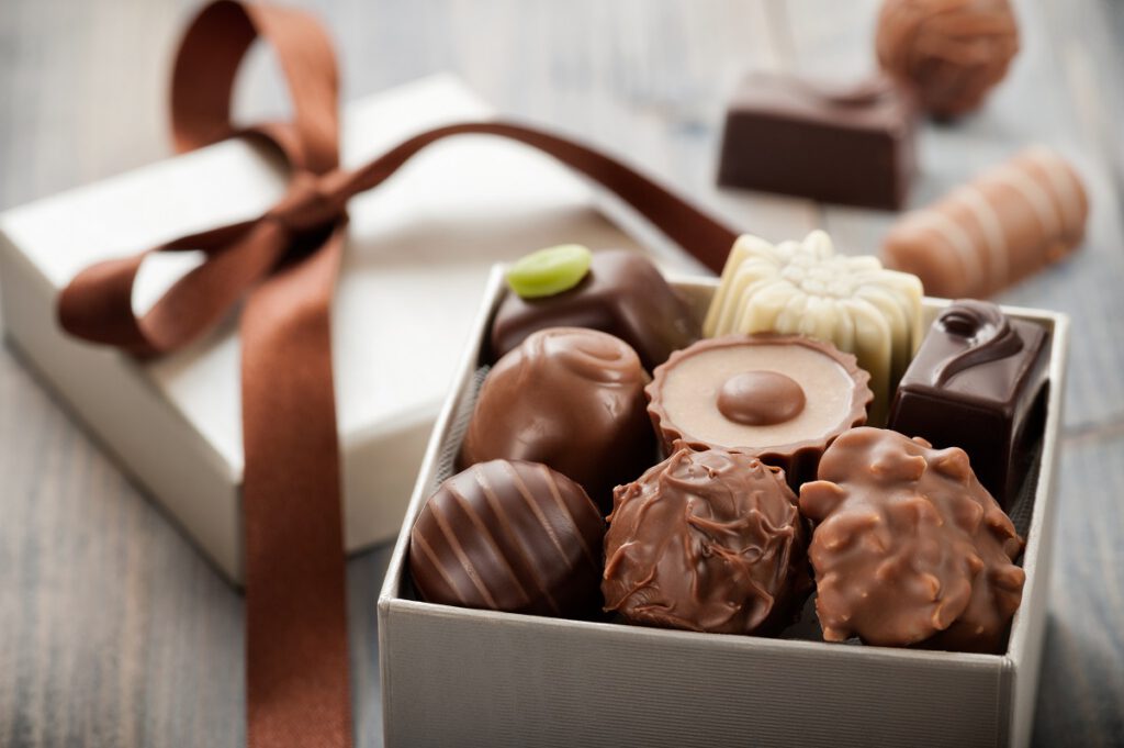 prezent na dzień matki-pudełko z czekoladkami